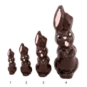 Lachhase 1 Mini aus dunkler Schokolade, 10 cm
